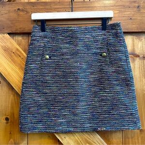 Loft 2 Tweed Colorful Rainbow Pencil Skirt
